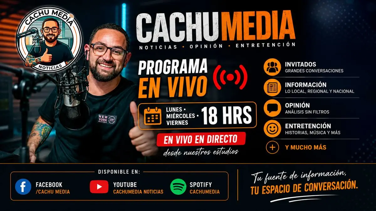 Programa en vivo de CachuMedia, lunes, miércoles y viernes a las 18 horas